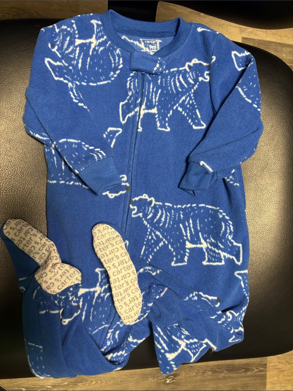Carter's Royal Blue Bear Print Footed One-Piece